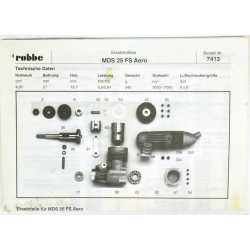 388 - RC Models - x2 MDS (Russian) made RC Radio Control model plane engines comprising MDS 25 FS-Aero No.... 