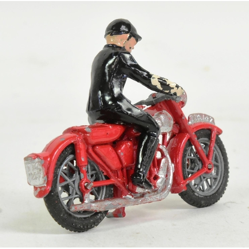 397 - Diecast - a vintage 1950s Benbros made diecast model motorcycle Police Patrol with detachable driver... 