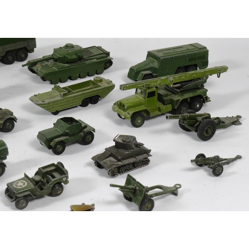 45 - Diecast - a collection of vintage Dinky Toys diecast of Military interest to include; Tank Transport... 