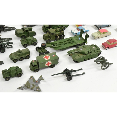 46 - Diecast - a collection of assorted military vehicles and cars, mostly Dinky and Corgi. To include: a... 