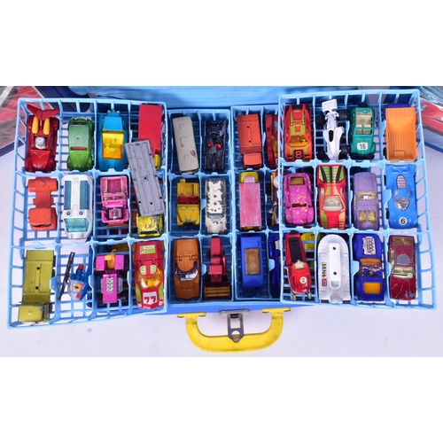 48 - Diecast - Three vintage Lesney Matchbox vinyl carry cases, two of which include a collection of Matc... 