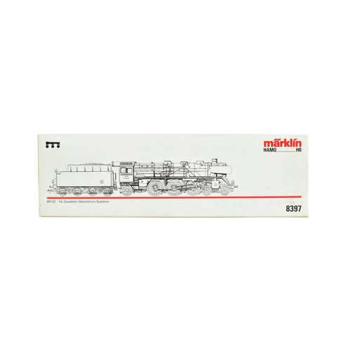 68 - Model Railway - a vintage Marklin OO gauge trainset locomotive and tender, no. 8397 BR 03 fur Zweile... 