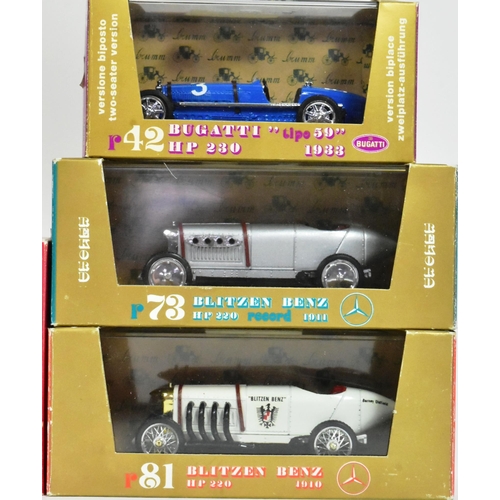 74 - Diecast - a collection of x10 Italian Brumm made 1/43 scale boxed diecast models to include; 1936 Au... 