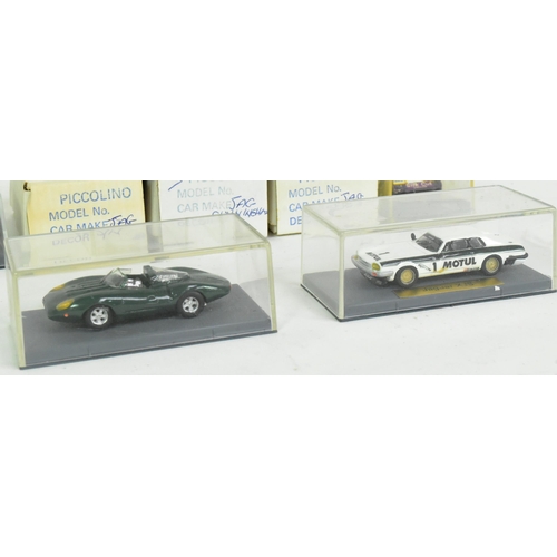 75 - Piccolino - a collection of x9 Piccolino 1/76 scale white metal models of Jaguar car interest to inc... 