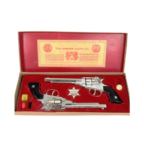 449 - A vintage 1960s BCM Company (Derby) ' Outlaw Guns ' Apache calibre .44 replica toy guns. The set con... 