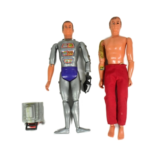 458 - Six Million Dollar Man - x2 vintage Kenner made Six Million Dollar Man action figure with engine blo... 