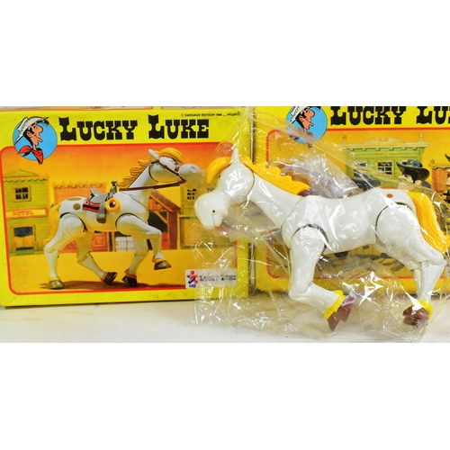 471 - Lucky Luke - a collection of x4 vintage 1980s (1984) French made Lucky Luke boxed action figure toys... 