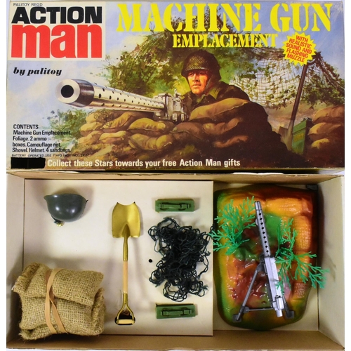 488 - Action Man - Palitoy - two original vintage Action Man boxed playsets - Machine Gun Emplacement and ... 