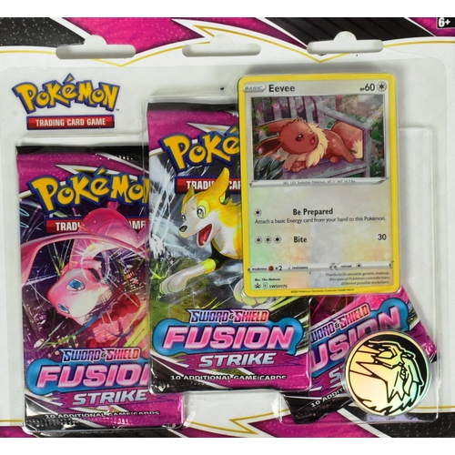 554 - Pokemon - x4 factory sealed Pokemon TCG triple booster packs comprising Fusion Strike Eevee, Chillin... 