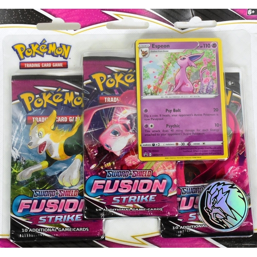 554 - Pokemon - x4 factory sealed Pokemon TCG triple booster packs comprising Fusion Strike Eevee, Chillin... 