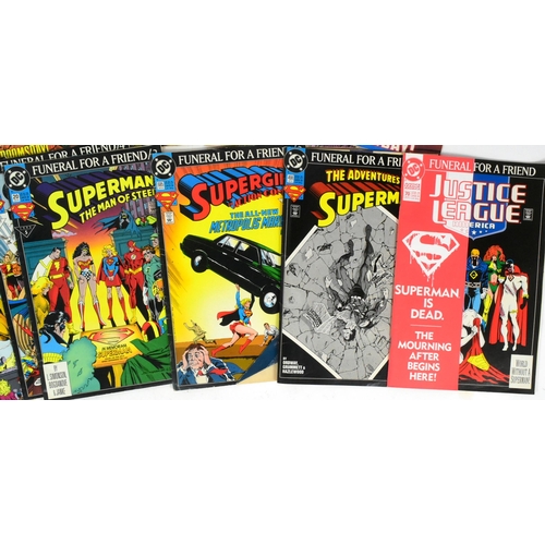 556 - Comic Books - a collection of vintage DC Universe Superman Comics to include' The Death of Superman,... 