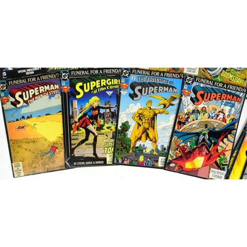 556 - Comic Books - a collection of vintage DC Universe Superman Comics to include' The Death of Superman,... 