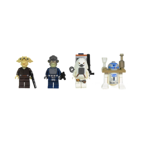 571 - Lego - a collection of x4 original Lego Star Wars minifigures comprising; Ree-Yees and R2-D2 from se... 