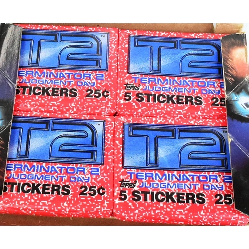 591 - Ex Shop Stock - a vintage trade box of 1990s Topps made  Terminator 2 Judgement Day stickers.