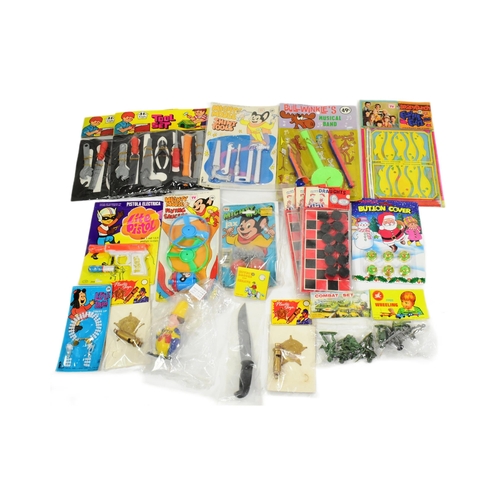 643 - Rack Pack Toys - a collection of assorted vintage c1970s rack pack ex-shop-stock toys. Includes: Bul... 