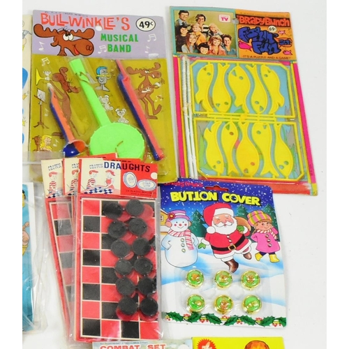 643 - Rack Pack Toys - a collection of assorted vintage c1970s rack pack ex-shop-stock toys. Includes: Bul... 