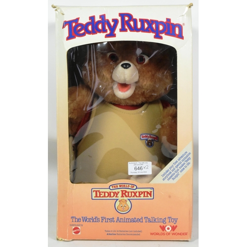 646 - Teddy Ruxpin - an original vintage 1985 Mattel made Teddy Ruxpin 'The World's First Animated Talking... 