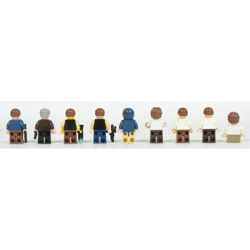 661 - Lego - a collection of x9 Lego Star Wars Han Solo minifigures to include Han from the 10123 Cloud Ci... 