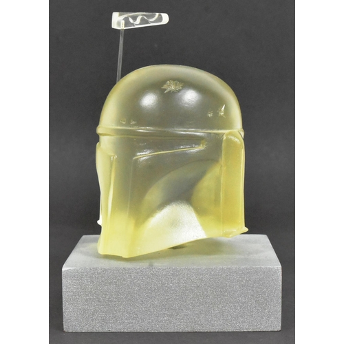 805 - Estate of Jeremy Bulloch - Star Wars - a fan-made resin translucent miniature scale bust of Boba Fet... 