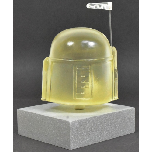 805 - Estate of Jeremy Bulloch - Star Wars - a fan-made resin translucent miniature scale bust of Boba Fet... 