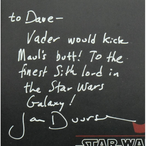 827 - Estate of Dave Prowse - Star Wars - Jan Duursema (comic artist) - three autographed works presented ... 