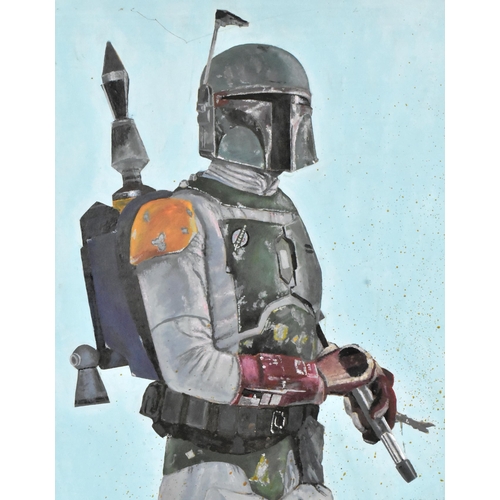 849 - Estate of Jeremy Bulloch - Star Wars - Fan Artwork - George Chouvardas - a large format acrylic on c... 