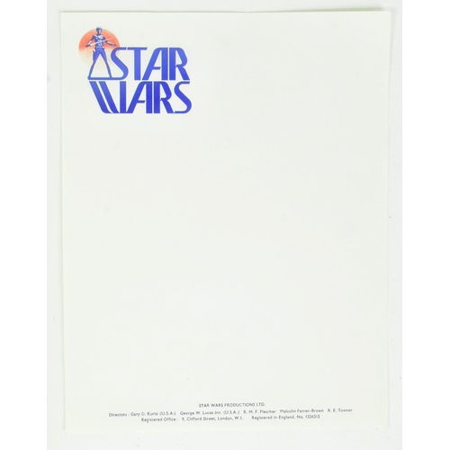 859 - Star Wars - two pieces of original production used material, both being featuring pre-production log... 