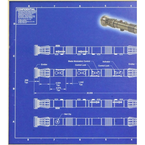 863 - Star Wars - Master Replicas - Limited Edition Darth Maul Lightsaber Blueprints display from The Phan... 