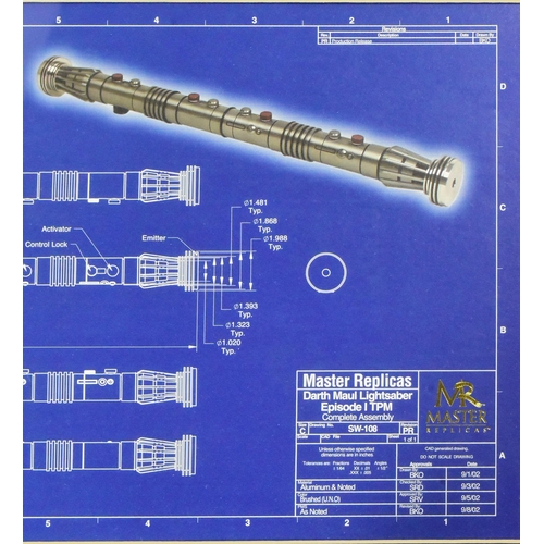 863 - Star Wars - Master Replicas - Limited Edition Darth Maul Lightsaber Blueprints display from The Phan... 