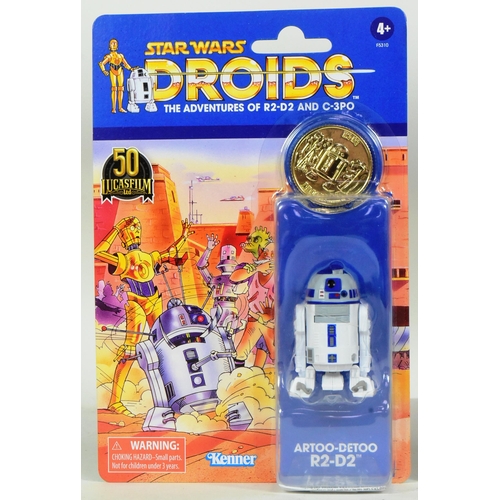 864 - Star Wars - Droids - set of x3 Lucasfilm Ltd 50th Anniversary 2021 issued MOC carded action figures ... 