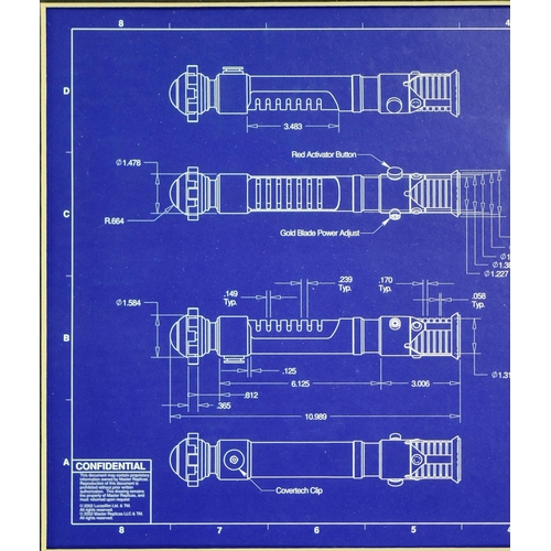 872 - Star Wars - Master Replicas - Limited Edition Obi-Wan Kenobi Lightsaber Blueprints display from Atta... 