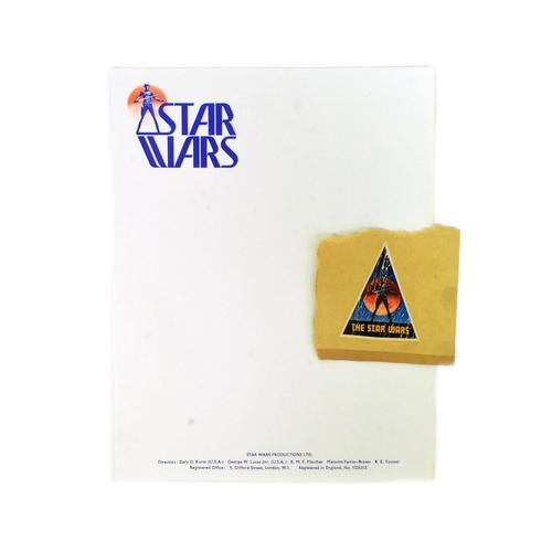 894 - Star Wars - two pieces of original production used material, both being featuring pre-production log... 