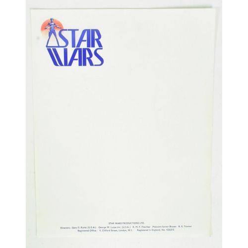 894 - Star Wars - two pieces of original production used material, both being featuring pre-production log... 