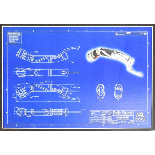 897 - Star Wars - Master Replicas - Limited Edition Count Dooku Lightsaber Blueprints display from Attack ... 