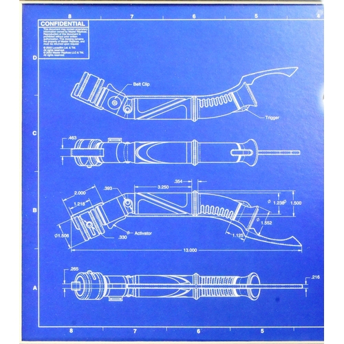 897 - Star Wars - Master Replicas - Limited Edition Count Dooku Lightsaber Blueprints display from Attack ... 