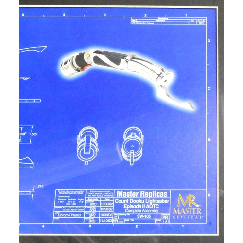 897 - Star Wars - Master Replicas - Limited Edition Count Dooku Lightsaber Blueprints display from Attack ... 