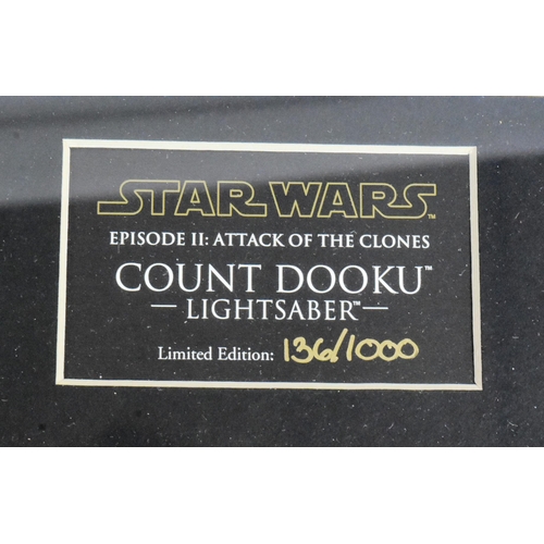 897 - Star Wars - Master Replicas - Limited Edition Count Dooku Lightsaber Blueprints display from Attack ... 