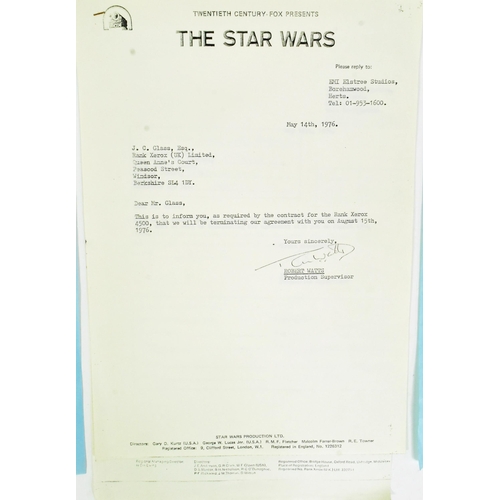 898 - Star Wars - several pieces of original production used paperwork / ephemera. Comprising: three sheet... 