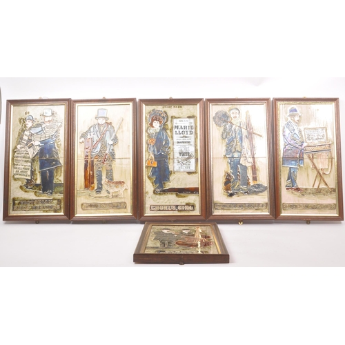 27 - Maw & Co. - A set of six mid 20th century circa. 1970s Maw & Co. Tubeline and Majolica framed cerami... 