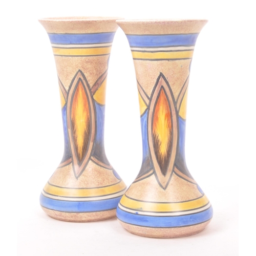 30 - Clews & Co Ltd of Tunstall, Chameleon Ware - A pair of mid 20th century ceramic pottery table top va... 