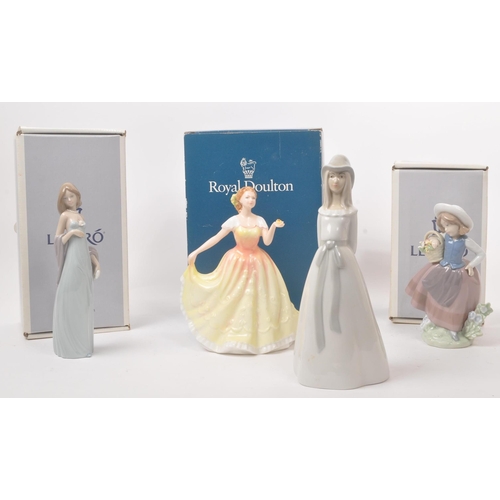 36 - Lladro / Royal Doulton - A collection of 20th century Lladro and Royal Doulton porcelain figures. Th... 