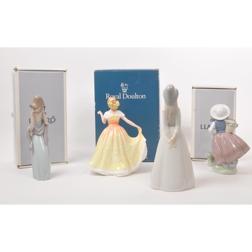 36 - Lladro / Royal Doulton - A collection of 20th century Lladro and Royal Doulton porcelain figures. Th... 