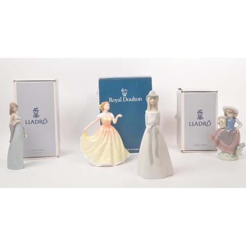 36 - Lladro / Royal Doulton - A collection of 20th century Lladro and Royal Doulton porcelain figures. Th... 