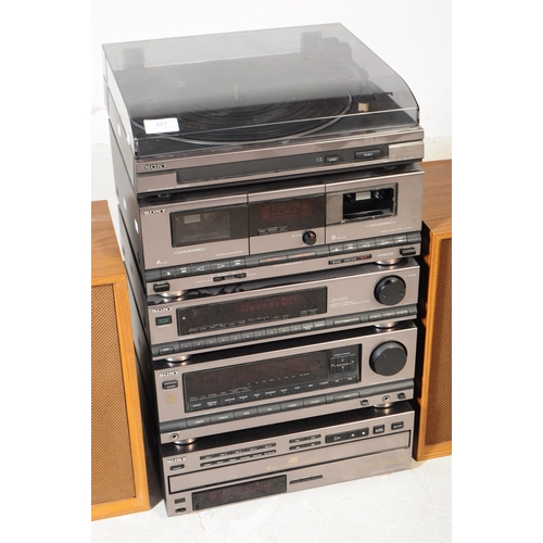 427 - Sony Entertainment - A late 20th century Sony music stacking system. To include automatic stereo tur... 