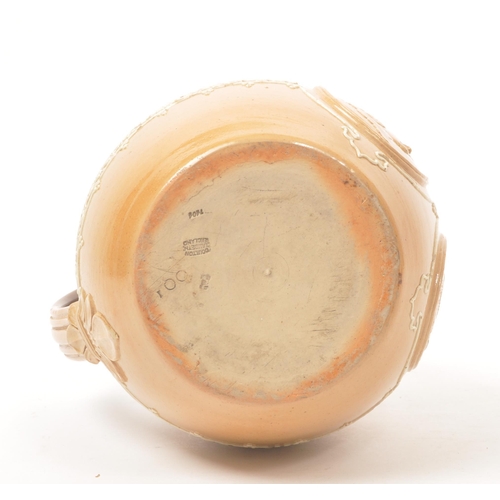 43 - Doulton Lambeth England - Circa 1890's - The three tone jug has relief portraits of a young and old ... 