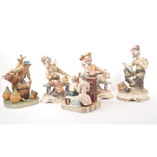 45 - A collection of 20th century Capodimonte manner porcelain figures. The collection consisting of five... 