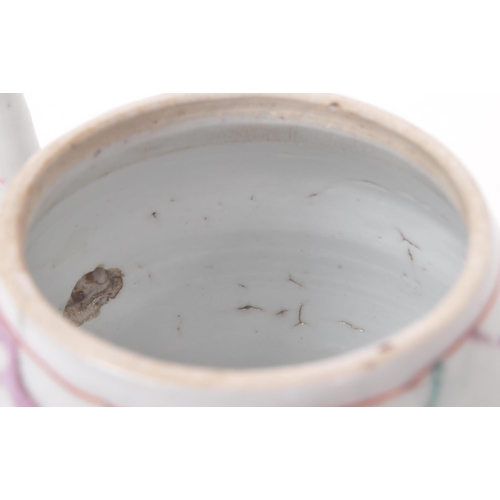 48 - 18th century Chinese porcelain china teapot. Hand painted decoration with foliate and floral design.... 