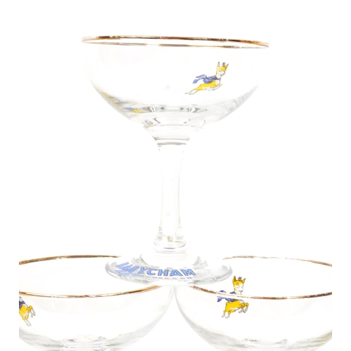 51 - Babycham - A collection of vintage circa 1970s Babycham sweet sparkling sherry drinking glasses. Wit... 