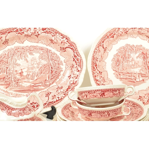 53 - Masons - Early 20th Century - A collection of English Ironstone red Vista Masons dinner service, dep... 