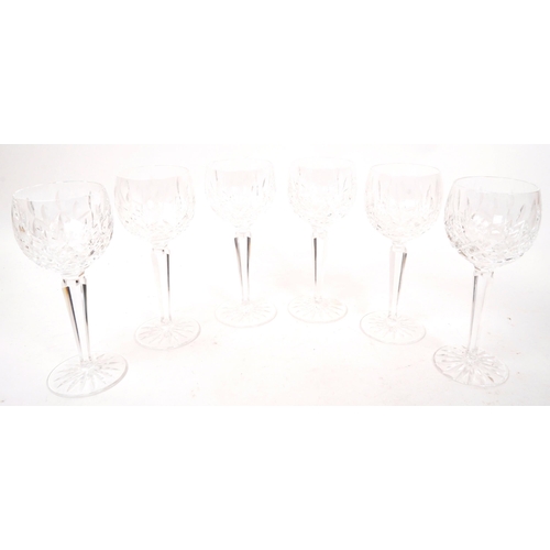 55 - Waterford Crystal - 20th Century - A set of six Waterford crystal glasses with a balloon shaped bowl... 